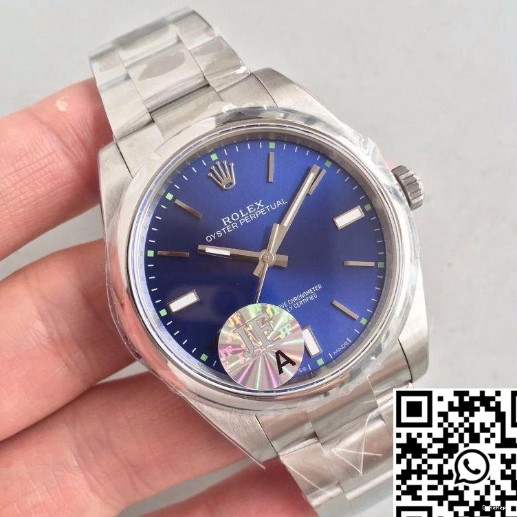114300 Dial Rolex Perpetual Factory Oyster JF 39 Blue 0306